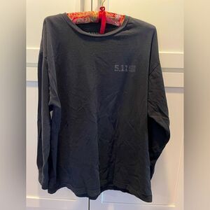 5.11 Tactical Back the Blue Thin Blue Line Long Sleeve Black Tee Men’s Sz L